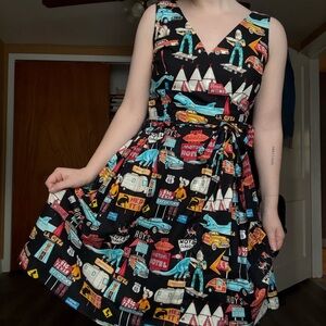 Modcloth Bea & Dot Colorful Sign Print Dress